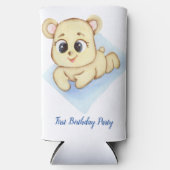 Cute Beer Theme Boy's Birthday Party Seltzer Blikjeskoeler (Voorkant)