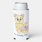 Cute Beer Theme Boy's Birthday Party Seltzer Blikjeskoeler (Seltzer Voorkant)