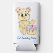 Cute Beer Theme Boy's Birthday Party Seltzer Blikjeskoeler (Achterkant)