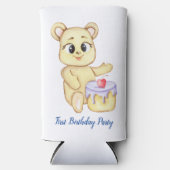 Cute Beer Theme Boy's Birthday Party Seltzer Blikjeskoeler (Voorkant)