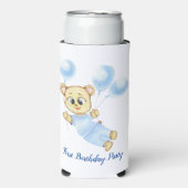 Cute Beer Theme Boy's Birthday Party Seltzer Blikjeskoeler (Seltzer Voorkant)