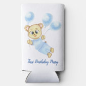 Cute Beer Theme Boy's Birthday Party Seltzer Blikjeskoeler (Achterkant)