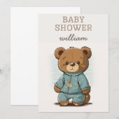 Cute Beer Theme Girl Baby shower Invitation Kaart (Voorkant / Achterkant)