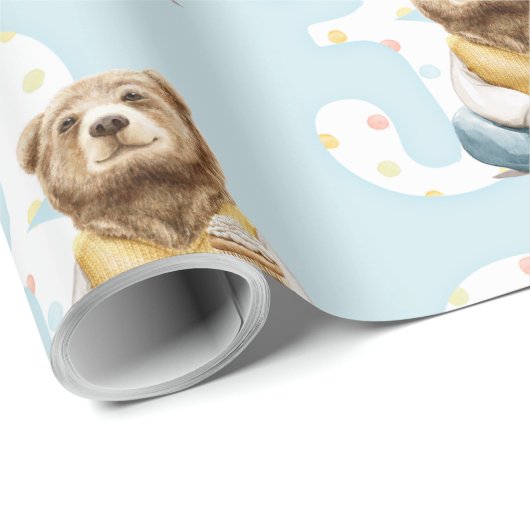 Cute Beer Third Birthday Cadeaupapier (Rol Hoek)