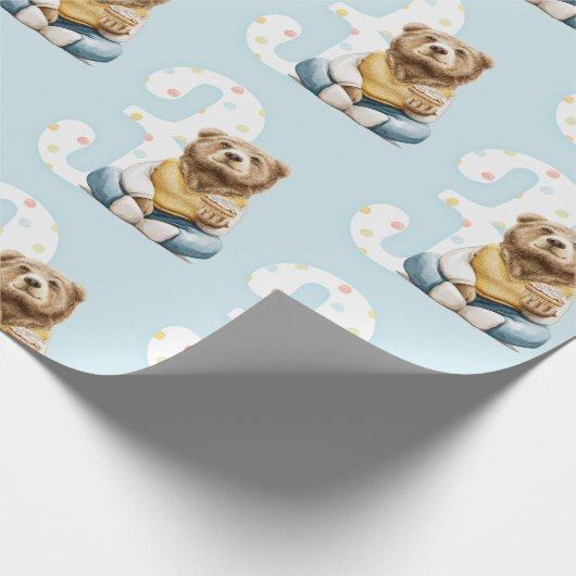 Cute Beer Third Birthday Cadeaupapier (Hoek)