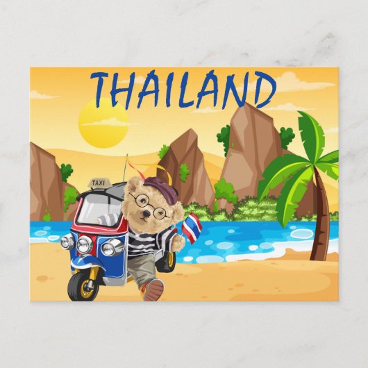 Cute Beer Tuk Thailand Beach Briefkaart (Voorkant)