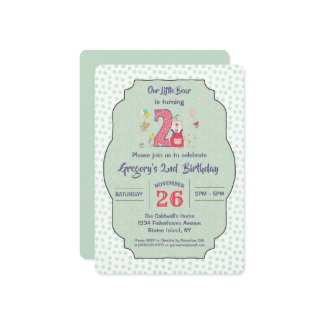 Cute beer tweede verjaardagsfeestdag uitnodiging