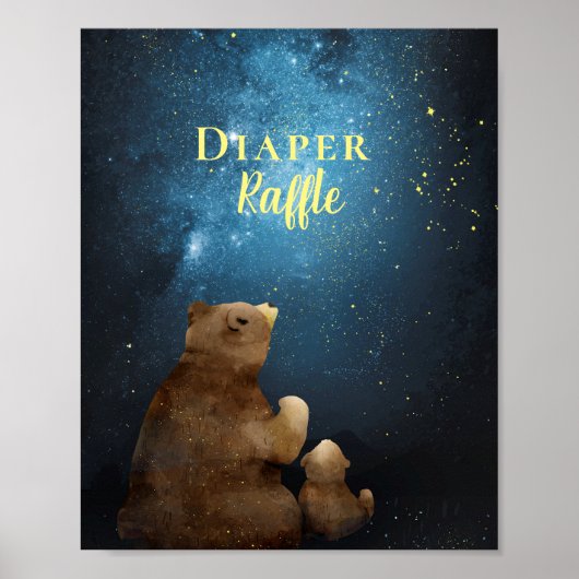 Cute Beer Twinkle Little Star Diaper Raffle Poster (Voorkant)