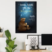 Cute Beer Twinkle Little Star Welkom Poster (Thuiskantoor)