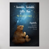 Cute Beer Twinkle Little Star Welkom Poster (Voorkant)