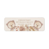 Cute Beer Twins Gender Neutral Baby shower Address Etiket (Voorkant)