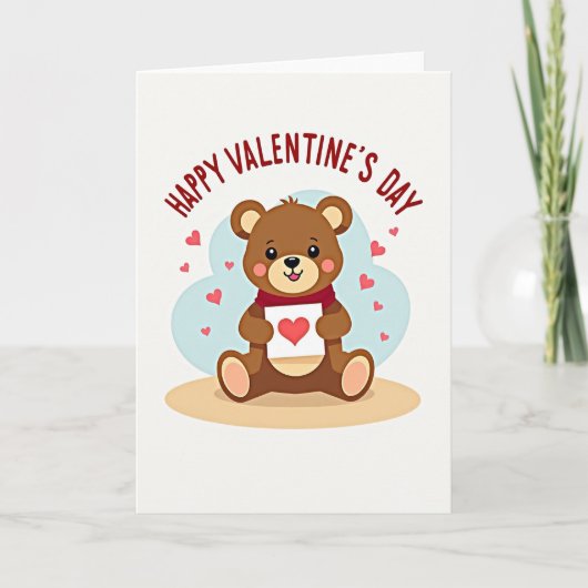 Cute Beer Valentijnshartkaart Kaart (Voorkant)