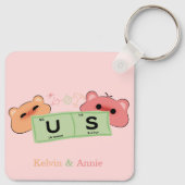 Cute Beer Verliefd "I" Personaliseer Sleutelhanger (Achterkant)