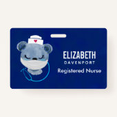 Cute Beer verpleegster die een medisch masker draa Badge (Voorkant)