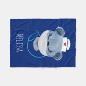 Cute Beer verpleegster die een medisch masker draa Fleece Deken (Voorkant (Horizontaal))