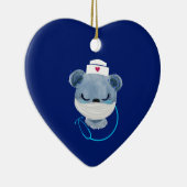 Cute Beer verpleegster die een medisch masker draa Keramisch Ornament (Rechts)