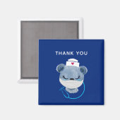 Cute Beer verpleegster die een medisch masker draa Magneet (Voorkant / Achterkant)