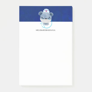 Cute Beer verpleegster die een medisch masker draa Post-it® Notes