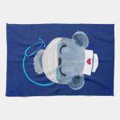 Cute Beer verpleegster die een medisch masker draa Theedoek (Horizontaal)