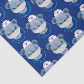 Cute Beer verpleegster die een medisch masker draa Tissuepapier (Detail)