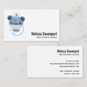 Cute Beer verpleegster die een medisch masker draa Visitekaartje (Voorkant / Achterkant)