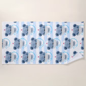 Cute Beer verpleegster met een beschermend maskerp Strandlaken (Voorkant)