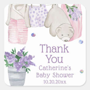 Cute Beer Wash Day Waterverf Baby shower Vierkante Sticker