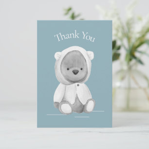 Cute Beer Waterverf Blue Baby shower Hartelijk dan Bedankkaart