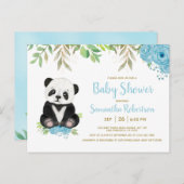 Cute Beer Waterverf Blue Greenery Boy Baby shower Uitnodiging Briefkaart (Voorkant / Achterkant)
