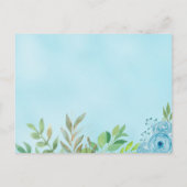 Cute Beer Waterverf Blue Greenery Boy Baby shower Uitnodiging Briefkaart (Achterkant)