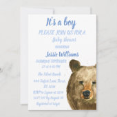 Cute Beer Woodland Animals Rustige Baby boy douche Kaart (Voorkant)