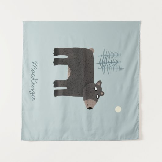 Cute Beer Woodland Gepersonaliseerd Wandkleed (Voorkant (horizontaal))