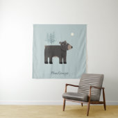 Cute Beer Woodland Gepersonaliseerd Wandkleed (In situ)