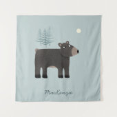 Cute Beer Woodland Gepersonaliseerd Wandkleed (Voorkant)