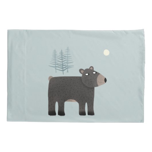 Cute Beer Woodland Kussensloop (Achterkant-Links)