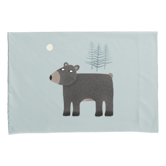 Cute Beer Woodland Kussensloop (Voorkant-Rechts)