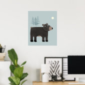 Cute Beer Woodland Poster (Thuiskantoor)