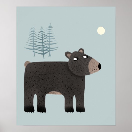 Cute Beer Woodland Poster (Voorkant)