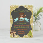 Cute beer Woodland verjaardagfeest uitnodiging 4 (Staand voorkant)