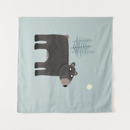 Cute Beer Woodland Wandkleed (Voorkant (horizontaal))