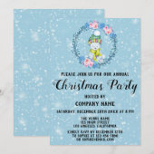 Cute Beer Wreatcompany kerstparty Blue Snow Kaart (Voorkant / Achterkant)