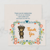 Cute Beer, Yellow Flower & Floral Wreater Bedankt (Voorkant / Achterkant)