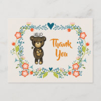 Cute Beer, Yellow Flower & Floral Wreater Bedankt