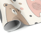Cute Beer - Zachte Pastel Bos (1) Cadeaupapier (Rol Hoek)