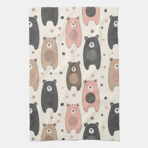 Cute Beer - Zachte Pastel Bos (1) Theedoek