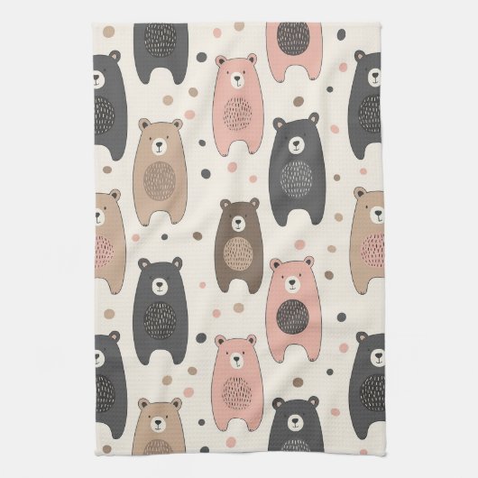 Cute Beer - Zachte Pastel Bos (1) Theedoek (Verticaal)