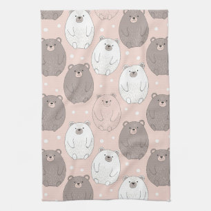 Cute Beer - Zachte Pastel Bos (2) Theedoek