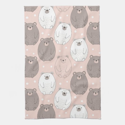 Cute Beer - Zachte Pastel Bos (2) Theedoek (Verticaal)