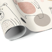 Cute Beer - Zachte Pastel Bos (3) Cadeaupapier (Rol Hoek)