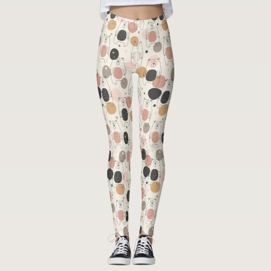 Cute Beer - Zachte Pastel Bos (3) Leggings (Voorkant)